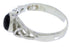 Genuine Sterling Silver And Jet Ring Size 8-1/4 UX32339